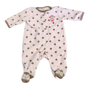 Carter's Pink Polka Dot 3m Sleeveless Snap Closure Sleeper
